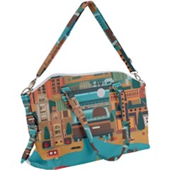 City Painting Town Urban Artwork Canvas Crossbody Bag