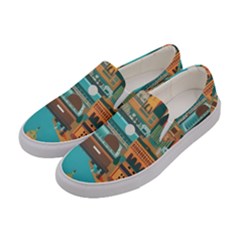 City Painting Town Urban Artwork Women s Canvas Slip Ons