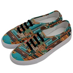 City Painting Town Urban Artwork Men s Classic Low Top Sneakers by Maspions