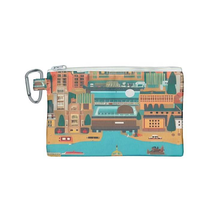 City Painting Town Urban Artwork Canvas Cosmetic Bag (Small)