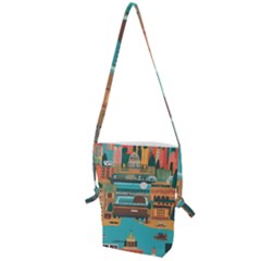 City Painting Town Urban Artwork Folding Shoulder Bag