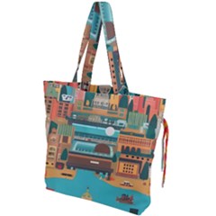 City Painting Town Urban Artwork Drawstring Tote Bag