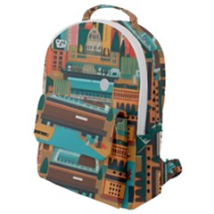 City Painting Town Urban Artwork Flap Pocket Backpack (small)