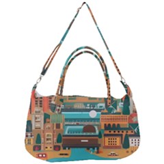 City Painting Town Urban Artwork Removable Strap Handbag