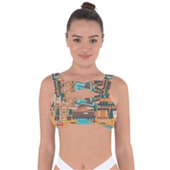 City Painting Town Urban Artwork Bandaged Up Bikini Top