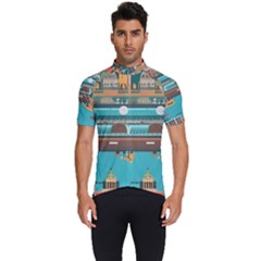 City Painting Town Urban Artwork Men s Short Sleeve Cycling Jersey