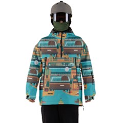 City Painting Town Urban Artwork Men s Ski And Snowboard Waterproof Breathable Jacket by Maspions