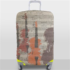 Music Notes Score Song Melody Classic Classical Vintage Violin Viola Cello Bass Luggage Cover (large) by Maspions