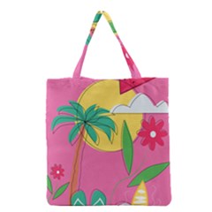 Ocean Watermelon Vibes Summer Surfing Sea Fruits Organic Fresh Beach Nature Grocery Tote Bag by Maspions