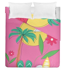 Ocean Watermelon Vibes Summer Surfing Sea Fruits Organic Fresh Beach Nature Duvet Cover Double Side (queen Size)