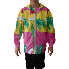 Ocean Watermelon Vibes Summer Surfing Sea Fruits Organic Fresh Beach Nature Kids  Hooded Windbreaker