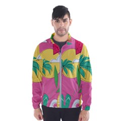 Ocean Watermelon Vibes Summer Surfing Sea Fruits Organic Fresh Beach Nature Men s Windbreaker