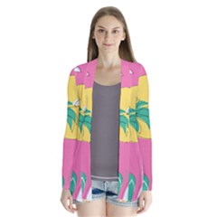 Ocean Watermelon Vibes Summer Surfing Sea Fruits Organic Fresh Beach Nature Drape Collar Cardigan by Maspions