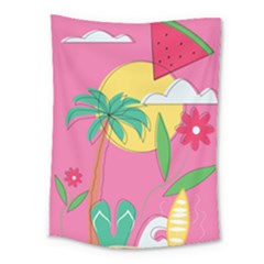 Ocean Watermelon Vibes Summer Surfing Sea Fruits Organic Fresh Beach Nature Medium Tapestry