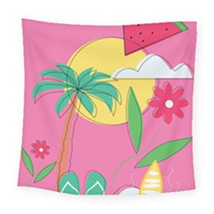 Ocean Watermelon Vibes Summer Surfing Sea Fruits Organic Fresh Beach Nature Square Tapestry (large)