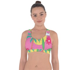 Ocean Watermelon Vibes Summer Surfing Sea Fruits Organic Fresh Beach Nature Cross String Back Sports Bra