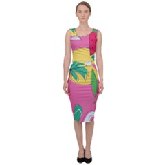 Ocean Watermelon Vibes Summer Surfing Sea Fruits Organic Fresh Beach Nature Sleeveless Pencil Dress