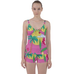 Ocean Watermelon Vibes Summer Surfing Sea Fruits Organic Fresh Beach Nature Tie Front Two Piece Tankini