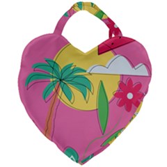 Ocean Watermelon Vibes Summer Surfing Sea Fruits Organic Fresh Beach Nature Giant Heart Shaped Tote by Maspions