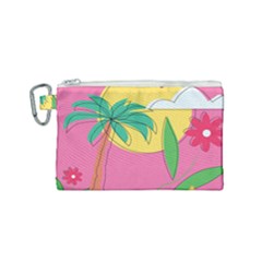 Ocean Watermelon Vibes Summer Surfing Sea Fruits Organic Fresh Beach Nature Canvas Cosmetic Bag (small)