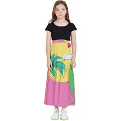 Ocean Watermelon Vibes Summer Surfing Sea Fruits Organic Fresh Beach Nature Kids  Flared Maxi Skirt by Maspions