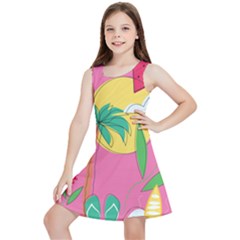 Ocean Watermelon Vibes Summer Surfing Sea Fruits Organic Fresh Beach Nature Kids  Lightweight Sleeveless Dress