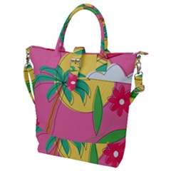 Ocean Watermelon Vibes Summer Surfing Sea Fruits Organic Fresh Beach Nature Buckle Top Tote Bag by Maspions