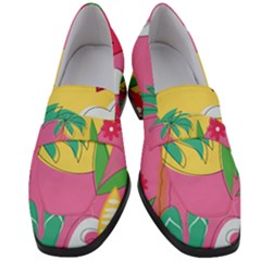 Ocean Watermelon Vibes Summer Surfing Sea Fruits Organic Fresh Beach Nature Women s Chunky Heel Loafers