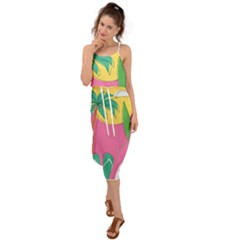 Ocean Watermelon Vibes Summer Surfing Sea Fruits Organic Fresh Beach Nature Waist Tie Cover Up Chiffon Dress