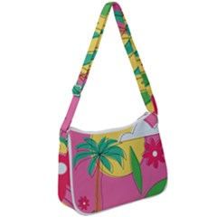 Ocean Watermelon Vibes Summer Surfing Sea Fruits Organic Fresh Beach Nature Zip Up Shoulder Bag