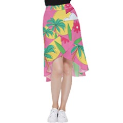 Ocean Watermelon Vibes Summer Surfing Sea Fruits Organic Fresh Beach Nature Frill Hi Low Chiffon Skirt