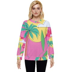 Ocean Watermelon Vibes Summer Surfing Sea Fruits Organic Fresh Beach Nature Hidden Pocket Sweatshirt