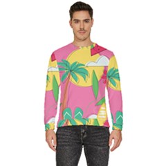 Ocean Watermelon Vibes Summer Surfing Sea Fruits Organic Fresh Beach Nature Men s Fleece Sweatshirt