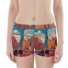 London England Bridge Europe Buildings Architecture Vintage Retro Town City Boyleg Bikini Wrap Bottoms by Maspions