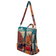 London England Bridge Europe Buildings Architecture Vintage Retro Town City Crossbody Backpack