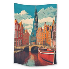 London England Bridge Europe Buildings Architecture Vintage Retro Town City Large Tapestry