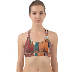 London England Bridge Europe Buildings Architecture Vintage Retro Town City Back Web Sports Bra