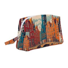 London England Bridge Europe Buildings Architecture Vintage Retro Town City Wristlet Pouch Bag (medium)