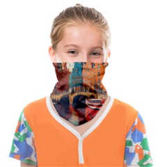 London England Bridge Europe Buildings Architecture Vintage Retro Town City Face Covering Bandana (kids) by Maspions