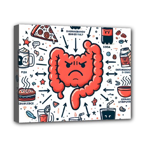 Health Gut Health Intestines Colon Body Liver Human Lung Junk Food Pizza Canvas 10  x 8  (Stretched)