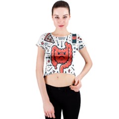 Health Gut Health Intestines Colon Body Liver Human Lung Junk Food Pizza Crew Neck Crop Top