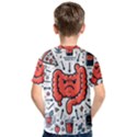 Health Gut Health Intestines Colon Body Liver Human Lung Junk Food Pizza Kids  Cotton T-Shirt View2