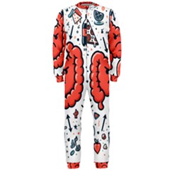 Health Gut Health Intestines Colon Body Liver Human Lung Junk Food Pizza Onepiece Jumpsuit (men)