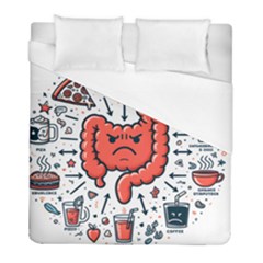 Health Gut Health Intestines Colon Body Liver Human Lung Junk Food Pizza Duvet Cover (Full/ Double Size)