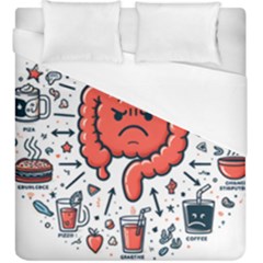 Health Gut Health Intestines Colon Body Liver Human Lung Junk Food Pizza Duvet Cover (king Size)