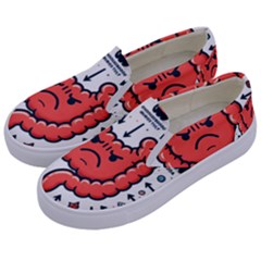 Health Gut Health Intestines Colon Body Liver Human Lung Junk Food Pizza Kids  Canvas Slip Ons