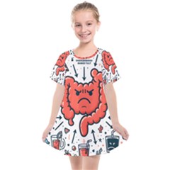 Health Gut Health Intestines Colon Body Liver Human Lung Junk Food Pizza Kids  Smock Dress