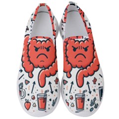 Health Gut Health Intestines Colon Body Liver Human Lung Junk Food Pizza Men s Slip On Sneakers