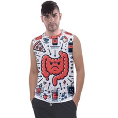 Health Gut Health Intestines Colon Body Liver Human Lung Junk Food Pizza Men s Regular Tank Top