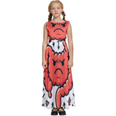 Health Gut Health Intestines Colon Body Liver Human Lung Junk Food Pizza Kids  Satin Sleeveless Maxi Dress